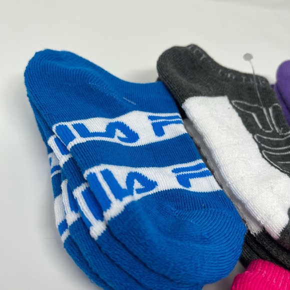 Fila Kids Girls 10-Pack Half Cushion No Show Socks Girls Small Shoe Sizes 7-10 - Picture 4 of 9